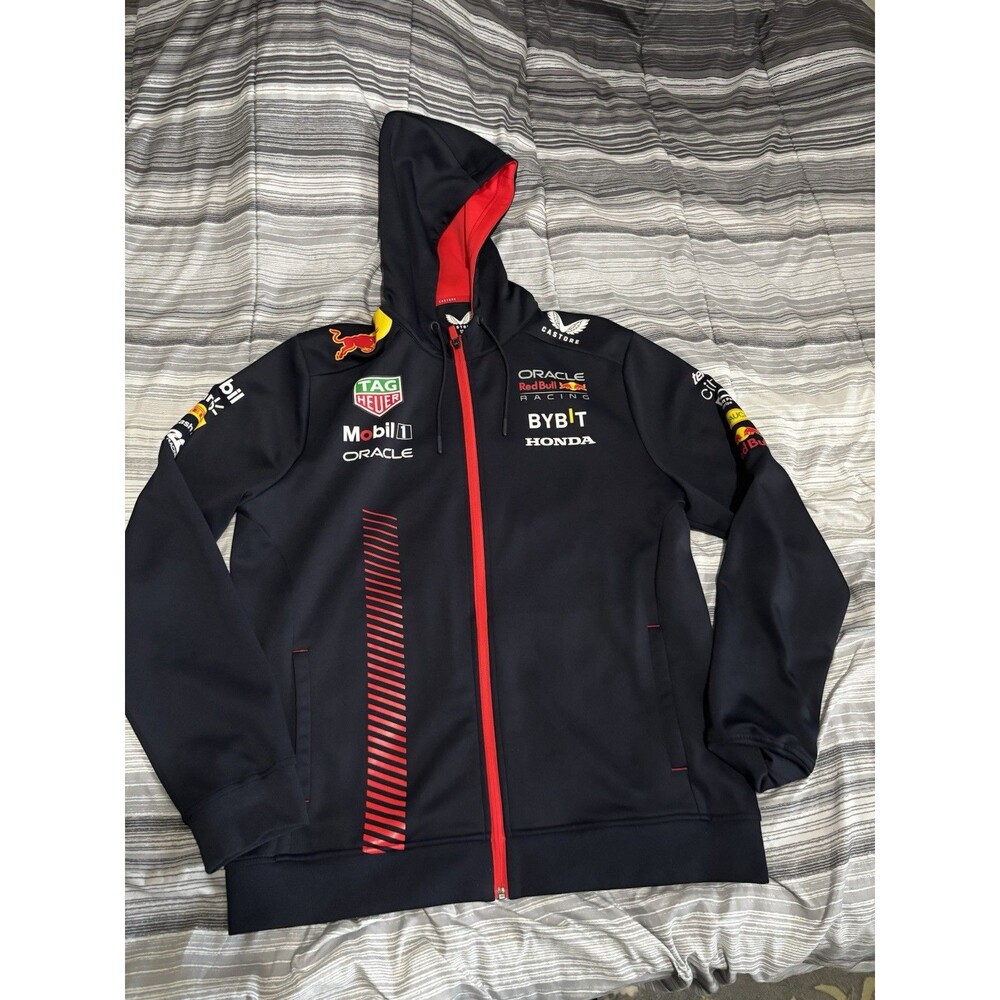 Castore Red Bull Racing F1 Mens 2023 Team Full Zip Hooded Sweatshirt XL